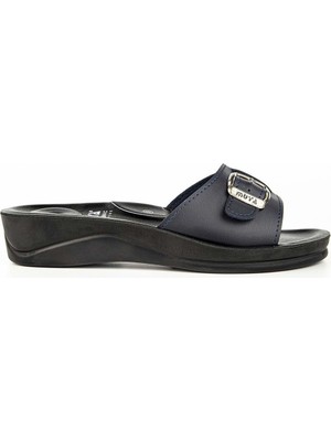 Muya Candy 6 Nokta Anatomik Taban  Dört Mevsim Kadın Terlik Lacivert