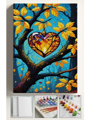 Corvo Sayılarla Boyama Seti Kasnaklı Boyalar ve Fırçalar Dahil 40X5CM Dilek Ağacı