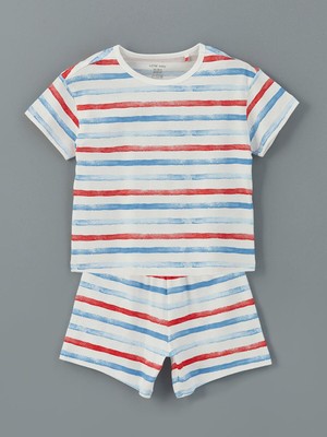 Lcw Baby  Çizgili Şortlu Erkek Bebek Şortlu Pijama Takım