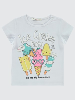 Civil Girls Kız Çocuk Tişört 2-5 Yaş Beyaz