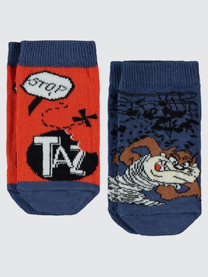 Tazmania Tazmanya Erkek Çocuk Patik Çorap 2-12 Yaş Turuncu