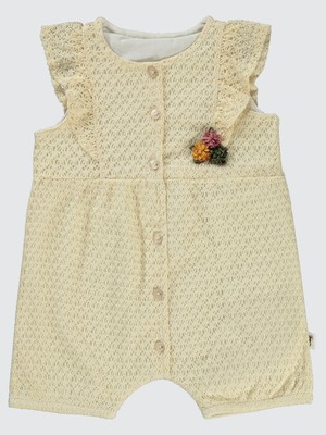 Civil Baby Kız Çocuk Patiksiz Tulum 6-18 Ay Ekru