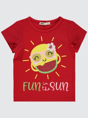 Civil Girls Kız Çocuk Tişört 2-5 Yaş Kırmızı