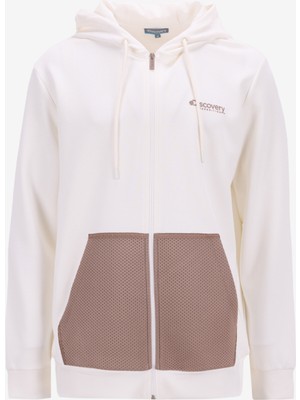 Discovery Expedition D5SM-SWT3596 Kırık Beyaz Kapüşon Yaka Relaxed Düz Erkek Sweatmont