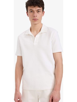 DeFacto Regular Fit Polo Yaka Dokulu Basic Düz Kısa Kollu Tişört B4939AX25SM