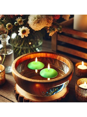 MumvemuM 50'li Paket 3.5  cm  Yeşil Yüzen Mumlar