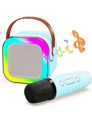 Exenar Mini Kablosuz Bluetooth Karaoke Hoparlör Kareoke Makinesi Çocuklar Için Evde Karaoke Seti