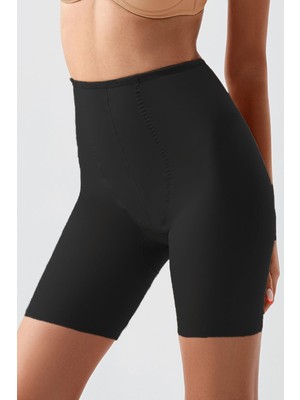 Kadın Korseli Şort Siyah Yüksek Bel Toparlayıcı Dikişsiz Ince Korse New Bra Özel Koleksiyon 369602