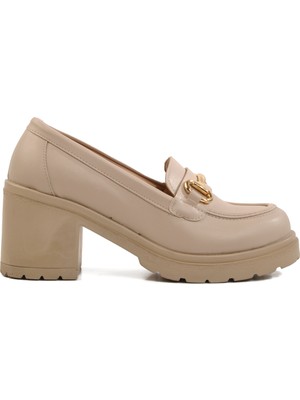 Ayakmod Bej Topuklu Kadın Casual Ayakkabı 572401 Z