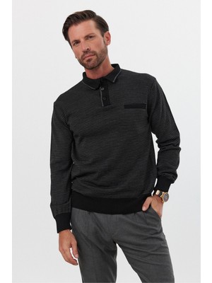 Erkek Standart Fit Gömlek Polo Yaka Cepli Triko Kazak