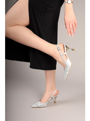 Saphire Kare Dokulu Stiletto Gümüş