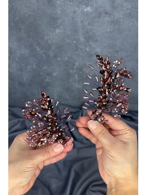 Mürdüm Selis Çift Taraflı Gelin Kına Tacı Saç Aksesuarı