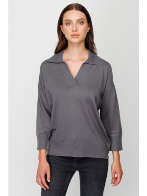 45301 Onteks Truvakar Kol Patlı Polo Yaka Bluz