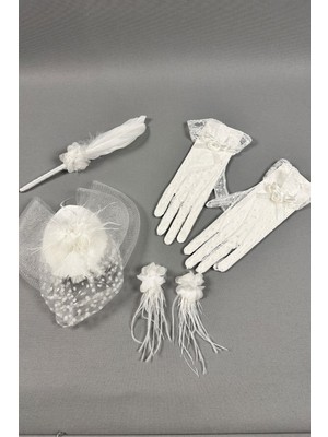 Gelin Nikah Şapkası ve Gelin Aksesuar Seti