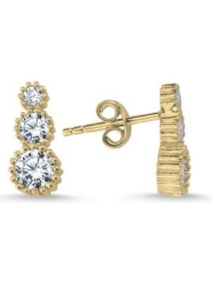 925 Ayar Süzme Model Zirkon Taşlı Kadın Küpe