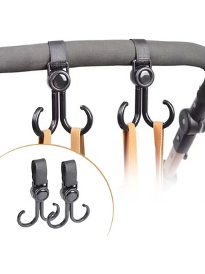 2 Adet Bebek Arabası, Motor, Bisiklet Eşya Taşıma Aparatı Plastik Kanca (4887)