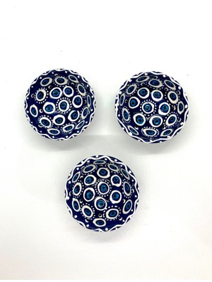 Nazar Boncuklu Sosluk Çerezlik Lokumluk Reçellik El Yapımı Kase 3’lü Lacivert