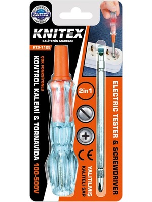 Knitex 2in1 Düz - Yıldız   Çıkar Tak  Kontrol Kalemi - Tornavida  100-500V