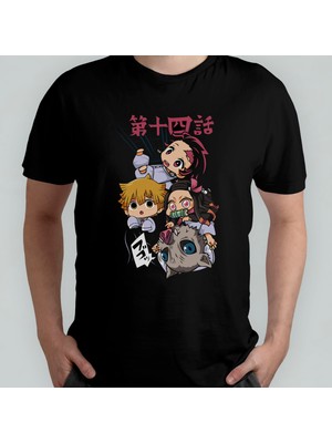Pixxa Demon Slayer Kimetsu No Yaiba Unisex %100 Pamuklu Bisiklet Yaka T-Shirt Model 8