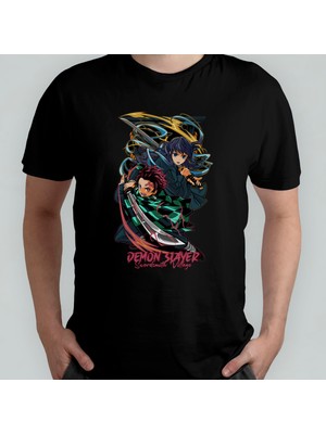 Pixxa Demon Slayer Kimetsu No Yaiba Unisex %100 Pamuklu Bisiklet Yaka T-Shirt Model 9