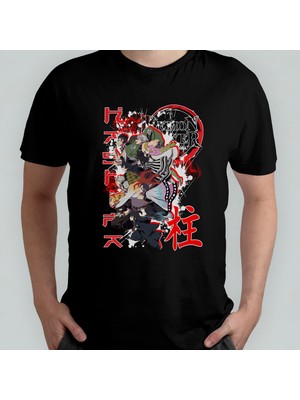 Pixxa Demon Slayer Kimetsu No Yaiba Unisex %100 Pamuklu Bisiklet Yaka T-Shirt Model 3