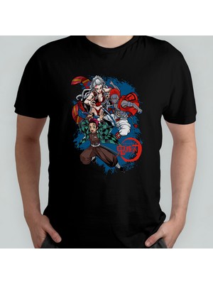 Pixxa Demon Slayer Kimetsu No Yaiba Unisex %100 Pamuklu Bisiklet Yaka T-Shirt Model 4