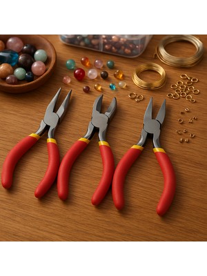 Polo Steel 3'lü Takı Yapım Penseleri Seti (Yuvarlak Uç, Kargaburun, Yan Keski)