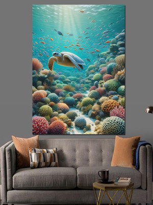 Mercanlar ve Yunus Dekoratif Kanvas - Mdf Ahşap Tablo