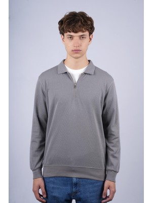 Js Polo Yaka Fermuarlı J Waffle Sweat