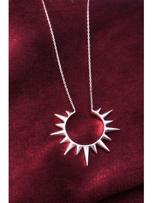 Güneş Kolye 925 Ayar Gümüş Kolye