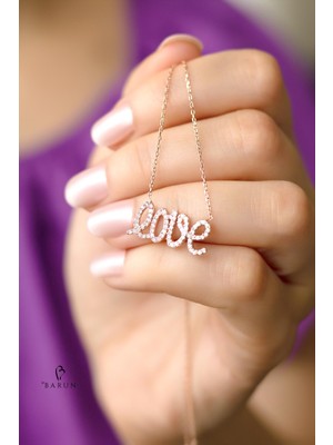 Love Model Zirkon Taşlı 925 Ayar Gümüş Aşk Kolye