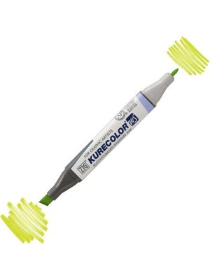Zig Kurecolor KC-3000N Twin Ws Çift Taraflı Grafik Marker Kalem Yellow Green 125