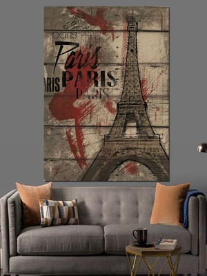 Paris Eyfel Kulesi Dekoratif Kanvas - Mdf Ahşap Tablo