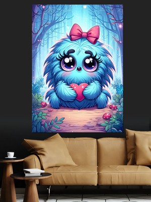 Mavi Kuş Yavrusu Dekoratif Kanvas - Mdf Ahşap Tablo