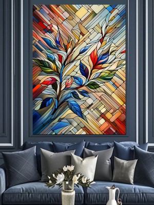 Desenler ve Çiçekler Dekoratif Kanvas - Mdf Ahşap Tablo