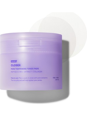 Frankly Pirinç Özü, 9 Çeşit Peptit ve Kolajen İçeren Gözenek Karşıtı Closer Toner Pad 70 Adet 105 ml