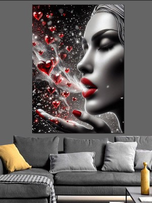 Aşk Öpücüğü Dekoratif Kanvas - Mdf Ahşap Tablo