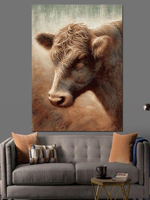 Kızgın Boğa Dekoratif Kanvas - Mdf Ahşap Tablo