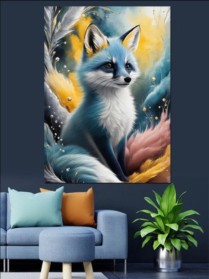 Sevimli Tilki Dekoratif Kanvas - Mdf Ahşap Tablo