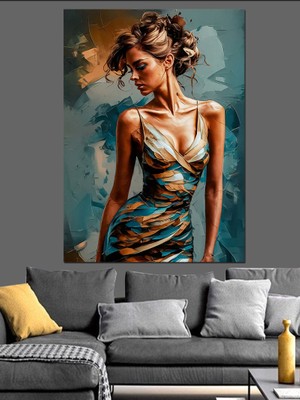 Kadın Figürü Dekoratif Kanvas - Mdf Ahşap Tablo