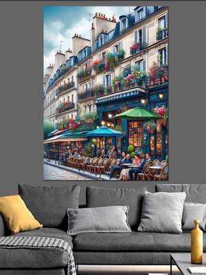 Fransa Sokakları Dekoratif Kanvas - Mdf Ahşap Tablo