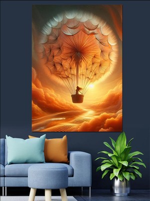 Rüya Balonu Dekoratif Kanvas - Mdf Ahşap Tablo