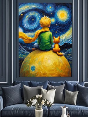 Küçük Prens ve Tilki Dekoratif Kanvas - Mdf Ahşap Tablo