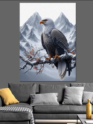 Daldaki Kartal Dekoratif Kanvas - Mdf Ahşap Tablo