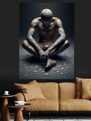 Puzzle Adam Dekoratif Kanvas - Mdf Ahşap Tablo