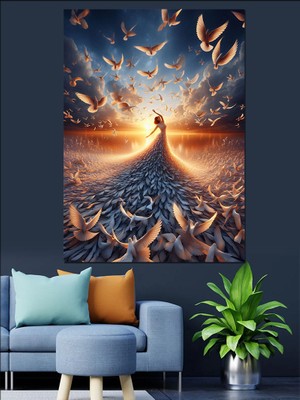 Gökyüzünün Kraliçesi Dekoratif Kanvas - Mdf Ahşap Tablo