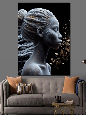 Saçları Örgülü Kız Dekoratif Kanvas - Mdf Ahşap Tablo