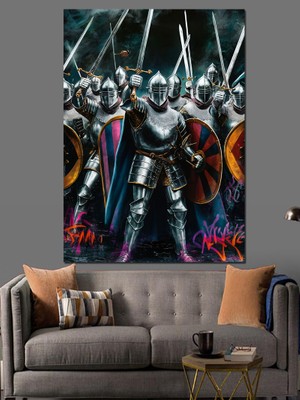 Şövalyeler Dekoratif Kanvas - Mdf Ahşap Tablo