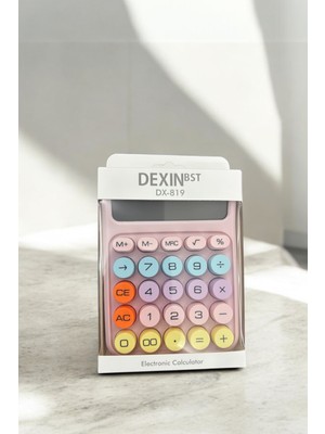 Renkli Hesap Makinesi Pembe Renk Şık Tasarım Hesap Makinesi