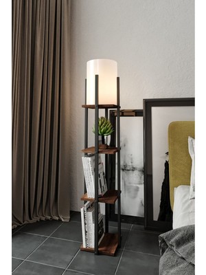 Teknotrust Raflı Lambader Barok Ceviz